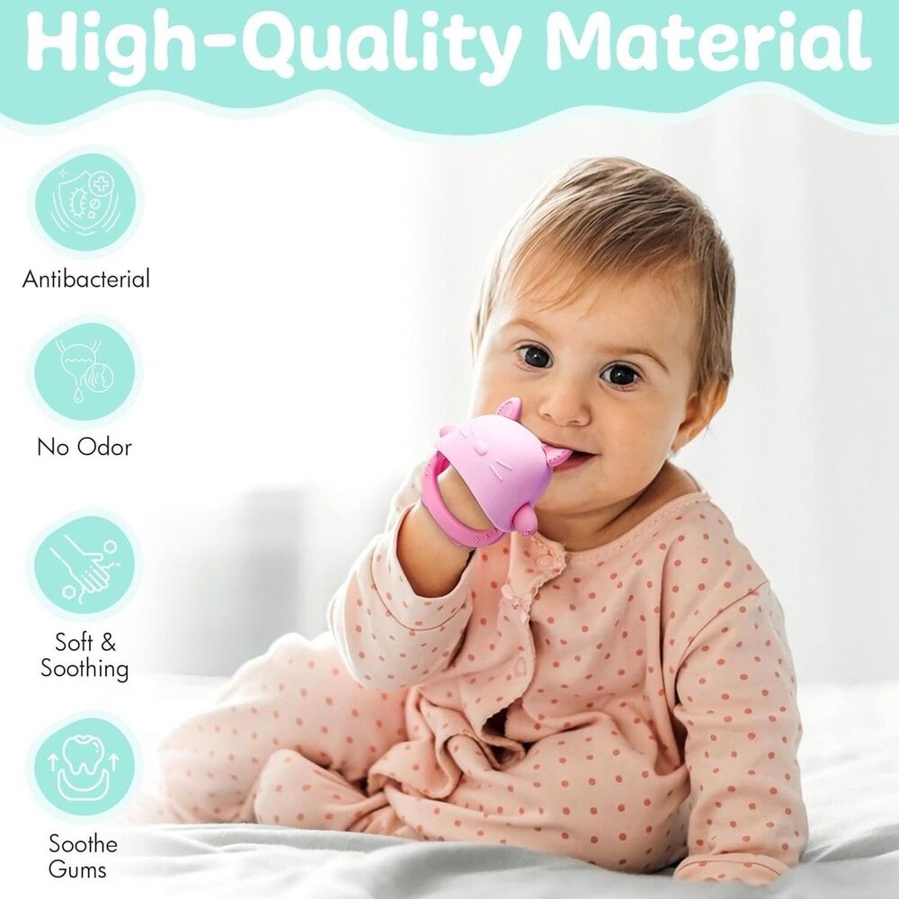 Baby Teething Pacifier, Silicone Teething Toy for Babies 3-6 Months - Picture 5 of 10